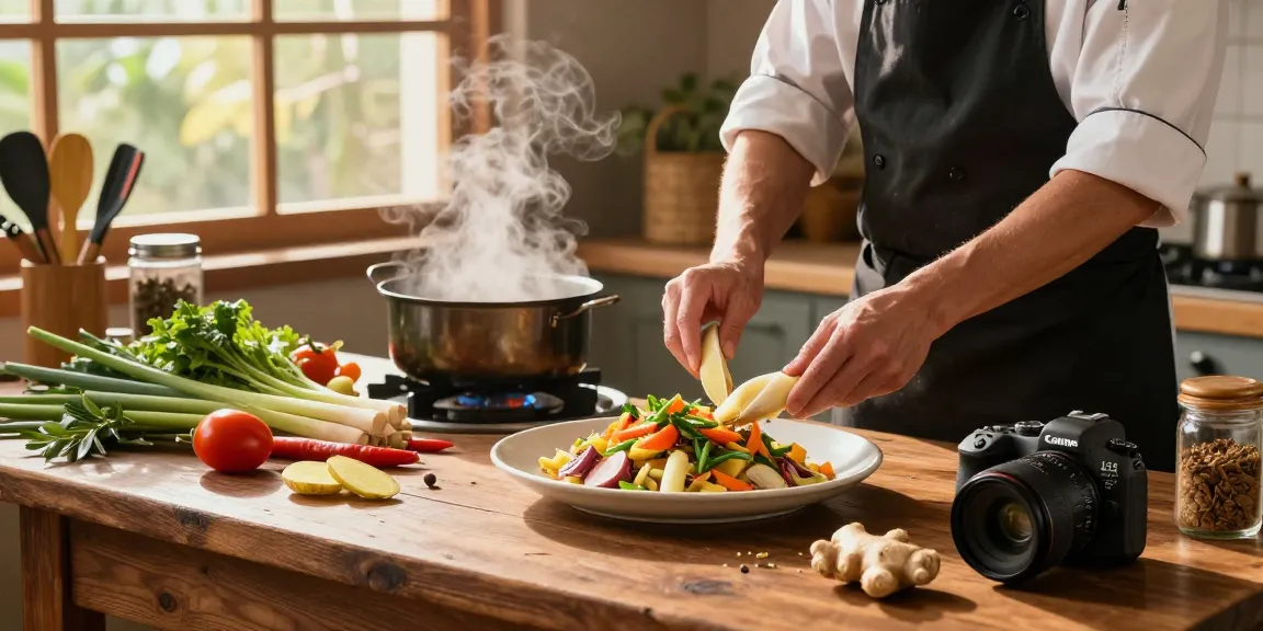 Fresh ingredients and cozy cooking scene in kitchen featuring เว็บสล็อต แท้ 100 เปอร์เซ็นต์.