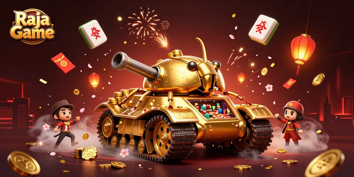 Raja Game offers a vibrant 3D casino experience with a golden beetle tank and diverse gaming elements.