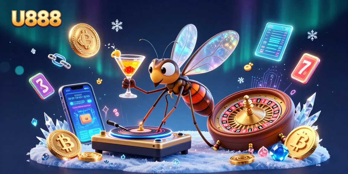Experience the excitement of U888 with vibrant casino characters and crypto elements in action.