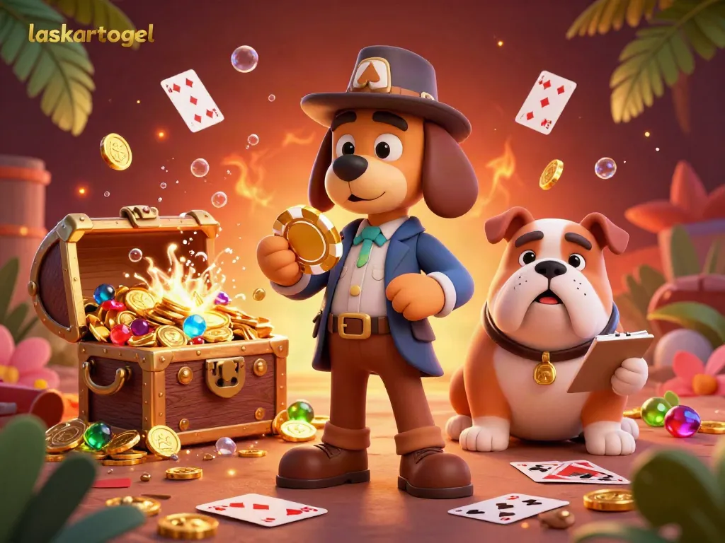 Engage with laskartogel's vibrant 3D casino adventure featuring a detective and treasure elements.