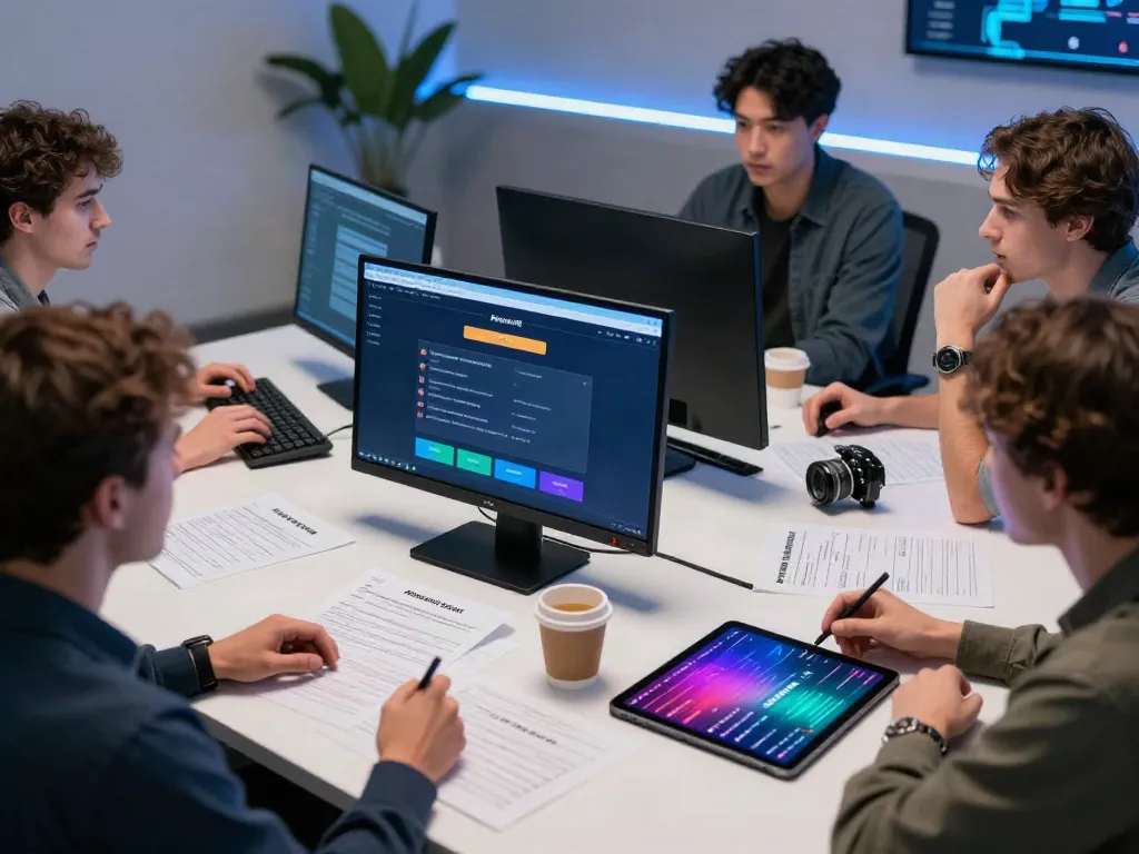 operatoriu-apzvalgos.lt comparison of gaming operators with diverse users at tech desk