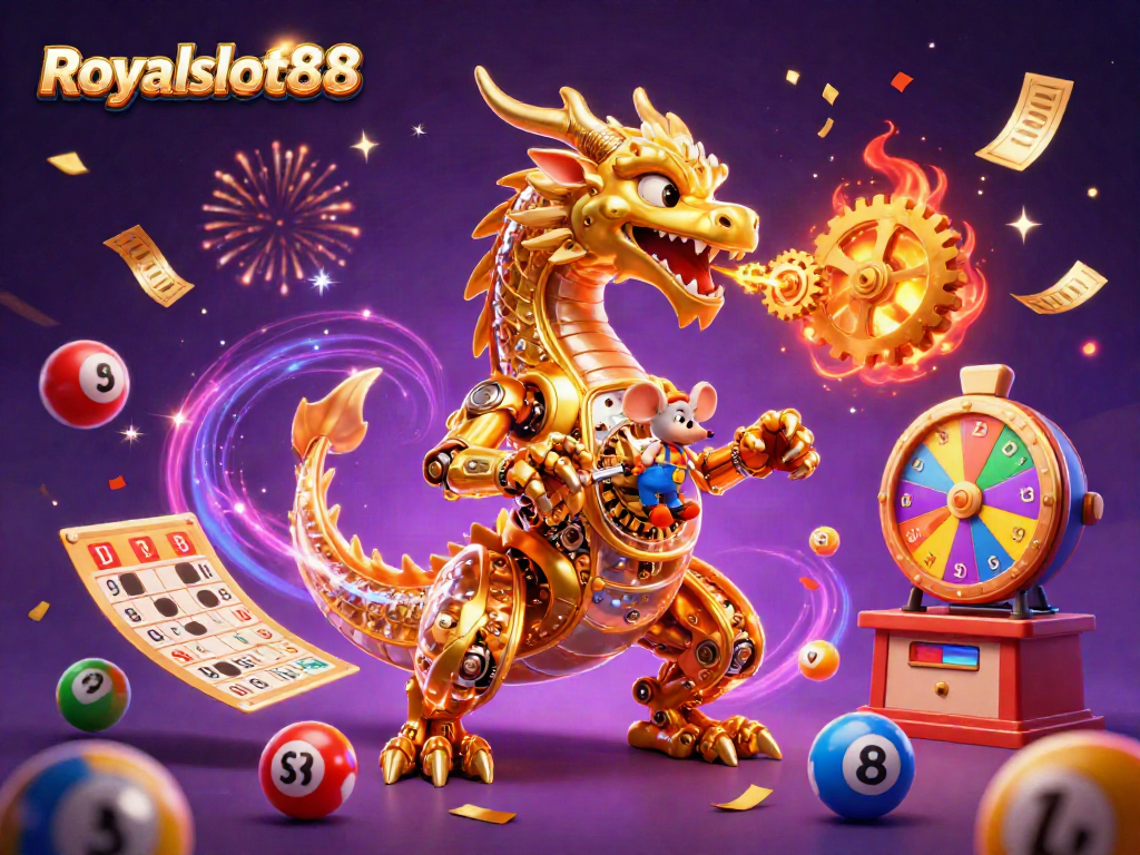 Genggam peluang menang di Royalslot88 dengan ilustrasi kasino yang memukau dan penuh warna.