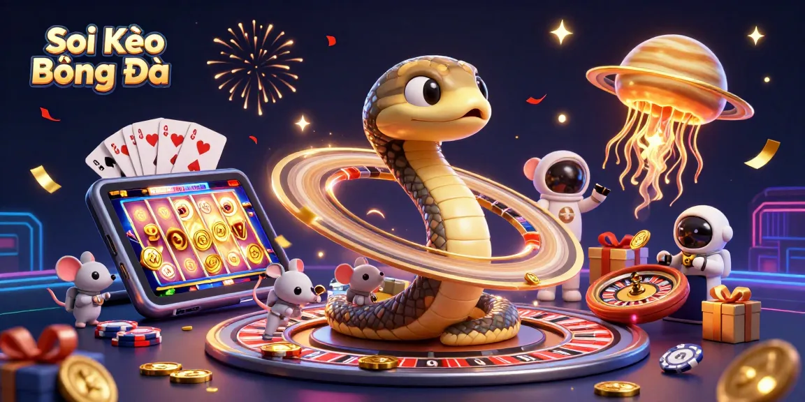 Soi Kèo Bóng Đá captures action as astronaut mice bet on cosmic roulette with a colorful twist.