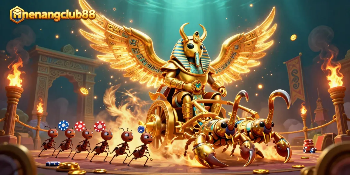 Experience the thrill of menangclub88 with a vibrant 3D casino scene featuring unique gambling elements.