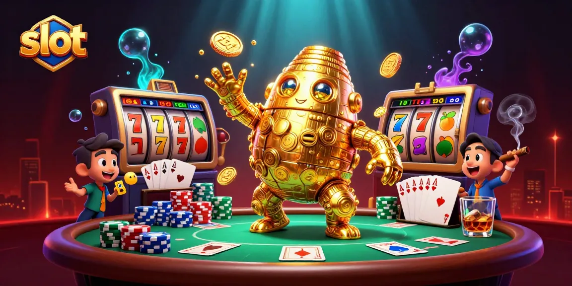 Menangkan slot dengan bonus jackpot di WIH69, simbol mesin slot bersinar di latar belakang.