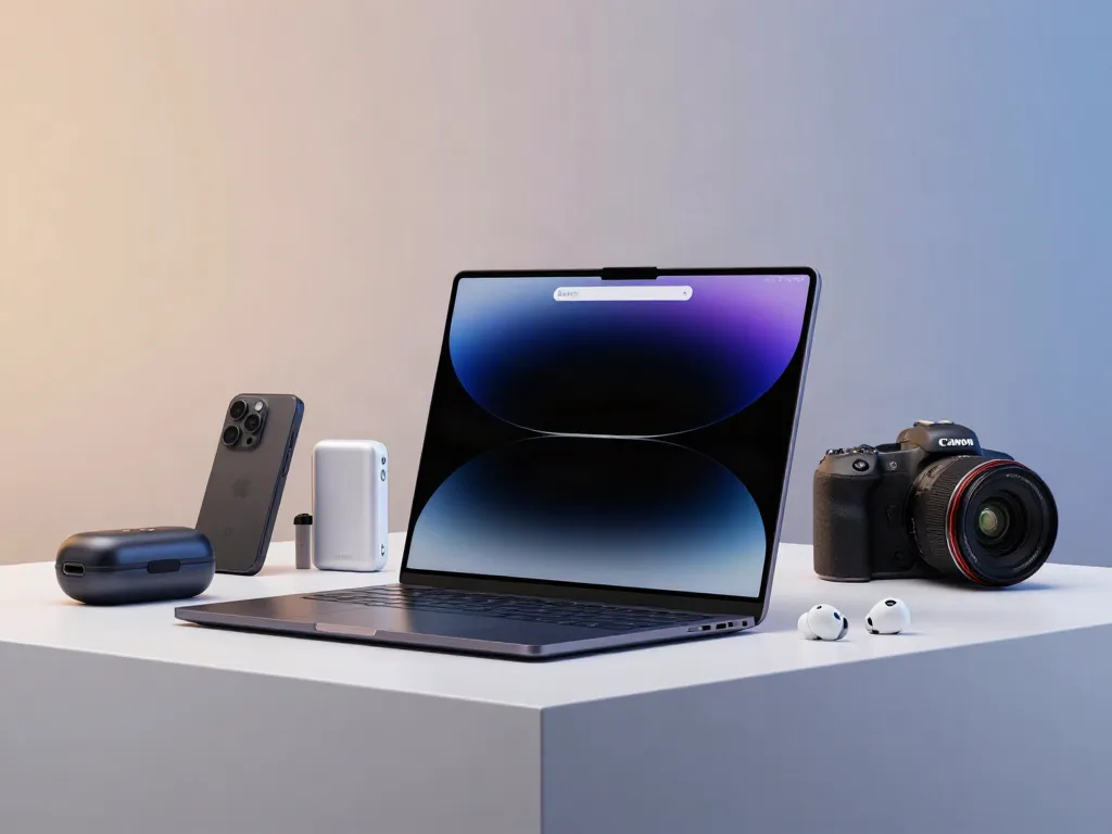 The A80 website showcased with the latest smartphone and accessories on a sleek pedestal in a modern setting.