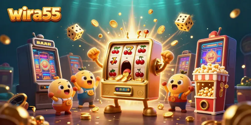 Wira55 mengajak Anda untuk merasakan sensasi jackpot slot dengan mesin slot emas yang ceria dan beragam aspek permainan kasino.